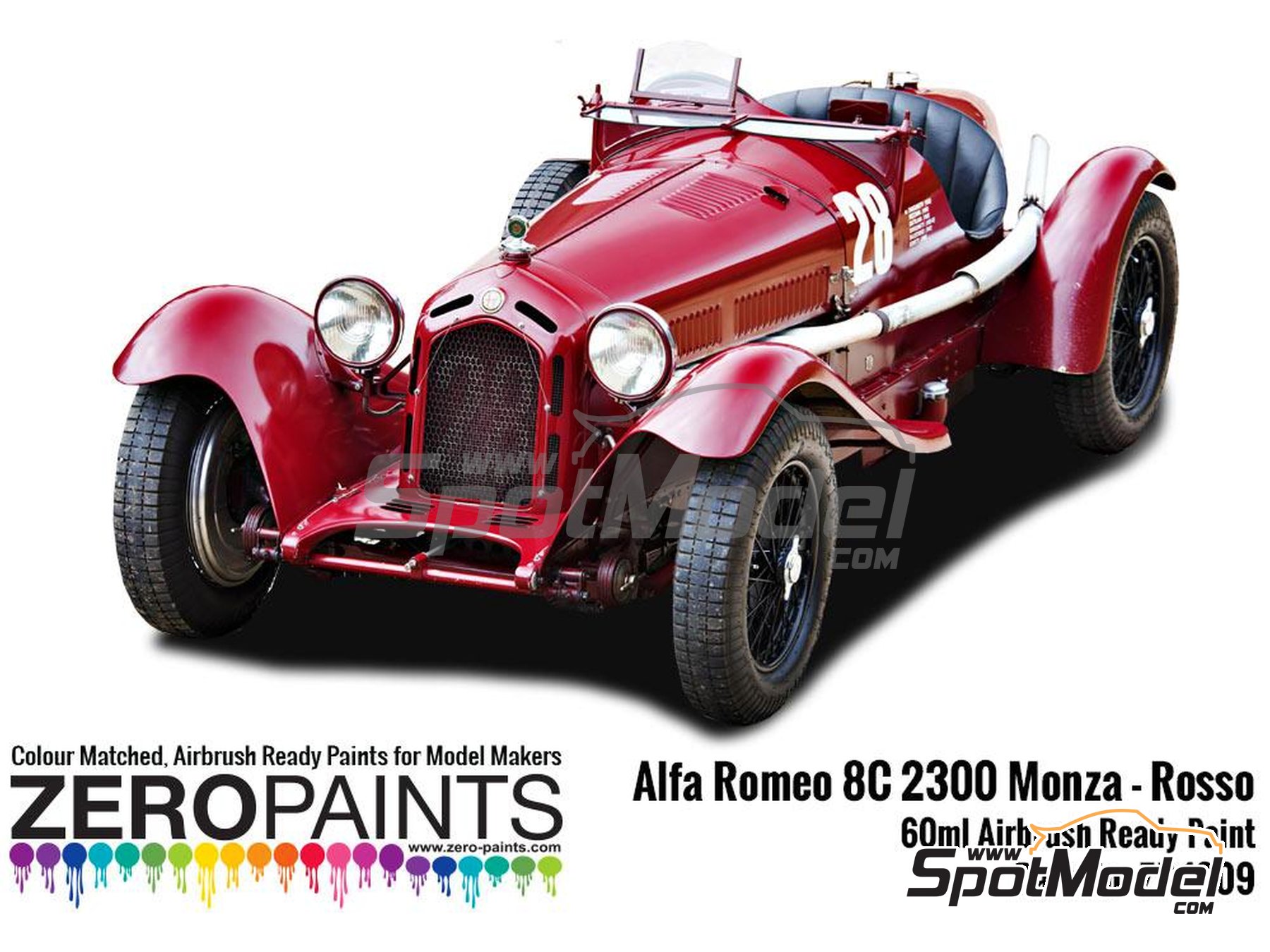 Image 2: Rojo Alfa Romeo 8C 2300 Monza Rosso - 1 x 60ml | Pintura para aer&oacute;grafo fabricado por Zero Paints (ref.&nbsp;ZP-1609)