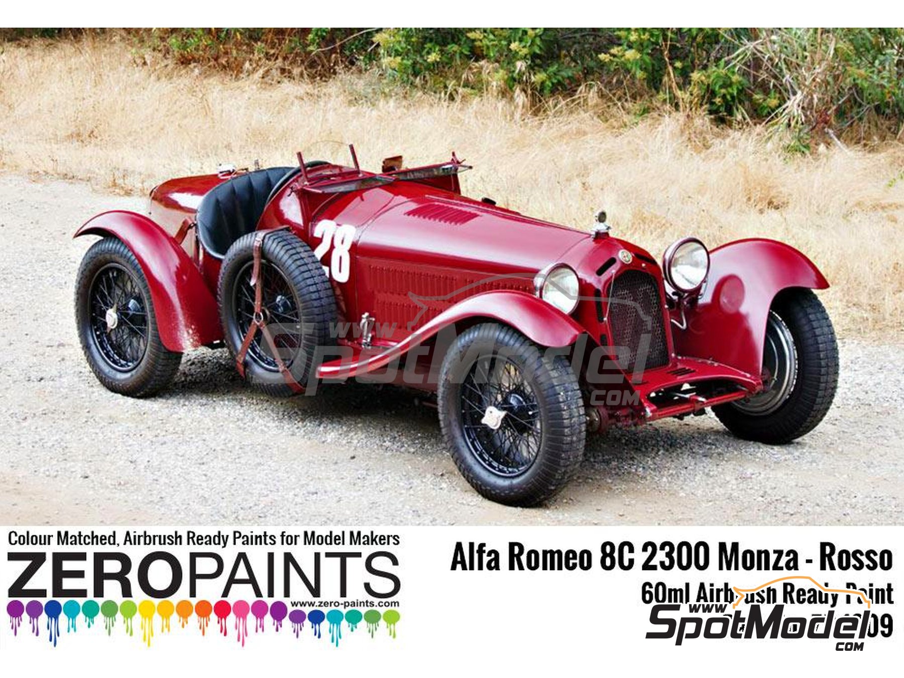 Image 4: Rojo Alfa Romeo 8C 2300 Monza Rosso - 1 x 60ml | Pintura para aer&oacute;grafo fabricado por Zero Paints (ref.&nbsp;ZP-1609)