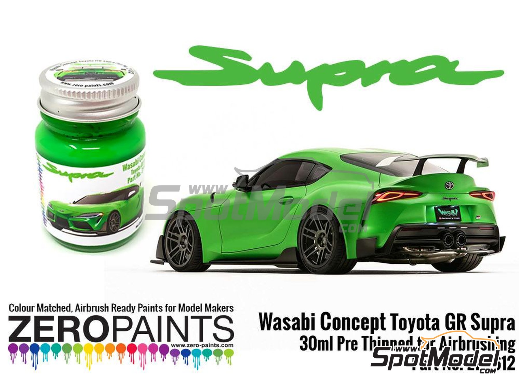 Image 1: Toyota GR Supra Wasabi Concept Green - 1 x 30ml | Paint for airbrush manufactured by Zero Paints (ref.&nbsp;ZP-1612)