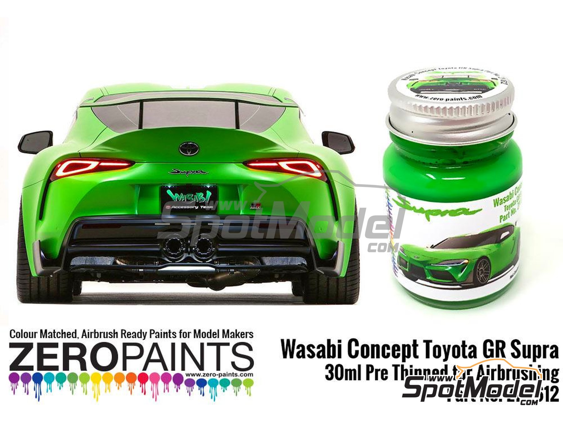 Image 3: Toyota GR Supra Wasabi Concept Green - 1 x 30ml | Paint for airbrush manufactured by Zero Paints (ref.&nbsp;ZP-1612)