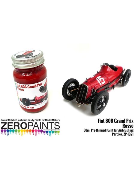 Zero Paints Paint For Airbrush Fiat 806 Grand Prix Rosso 1 X 60ml For Italeri Reference 4702 Ref Zp 1621 Spotmodel