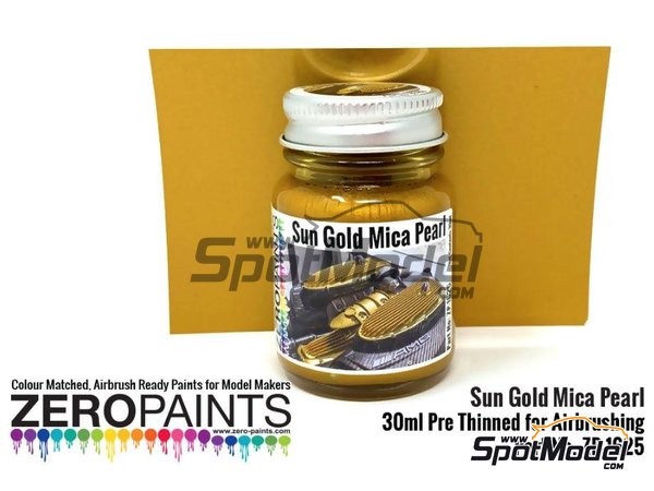 Image 1: Sun Gold Mica Pearl - 1 x 30ml | Paint for airbrush manufactured by Zero Paints (ref.&nbsp;ZP-1625)