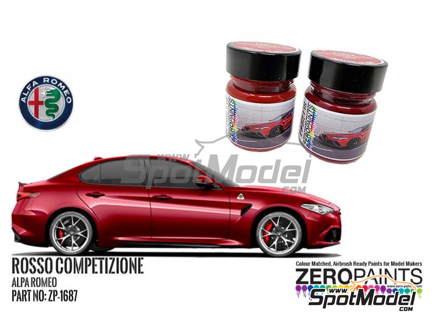 Image 1: Rosso Competizione Alfa Romeo Quadrifoglio - 2 x 30ml | Paints set for airbrush manufactured by Zero Paints (ref.&nbsp;ZP-1687)