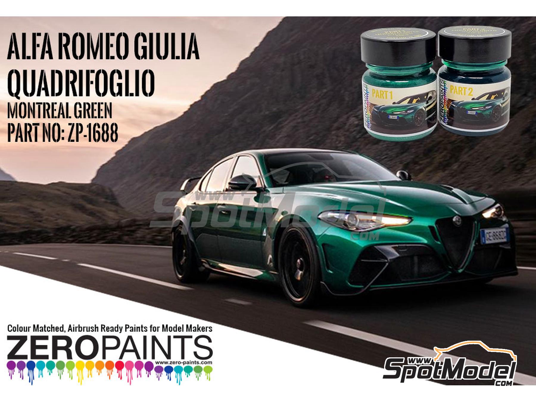 Image 1: Montreal Green Alfa Romeo Quadrifoglio - 2 x 30ml | Paints set for airbrush manufactured by Zero Paints (ref.&nbsp;ZP-1688)