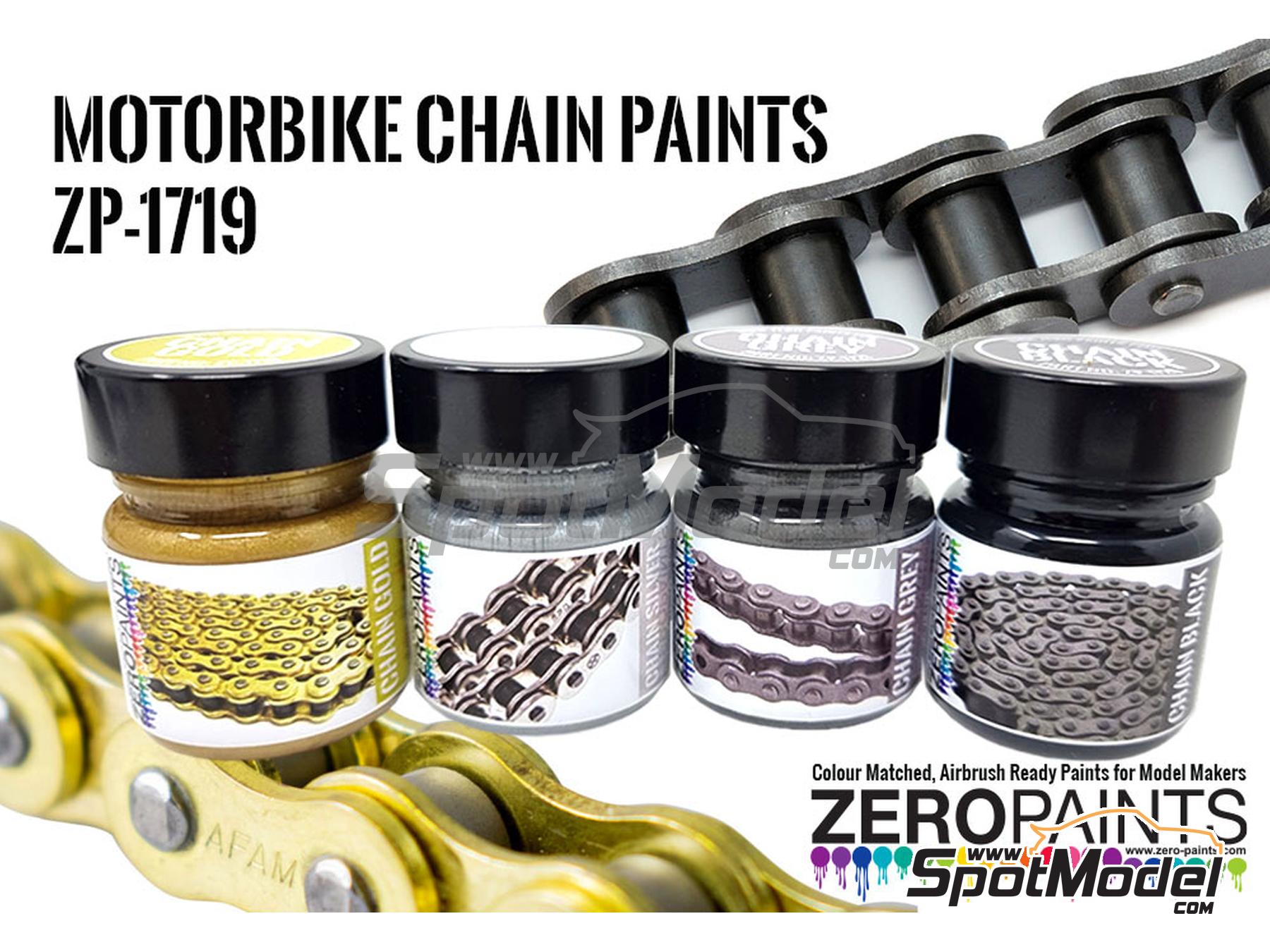 Image 1: Motorbike Chain Grey - 1 x 30ml | Paint for airbrush manufactured by Zero Paints (ref.&nbsp;ZP-1719-Grey)