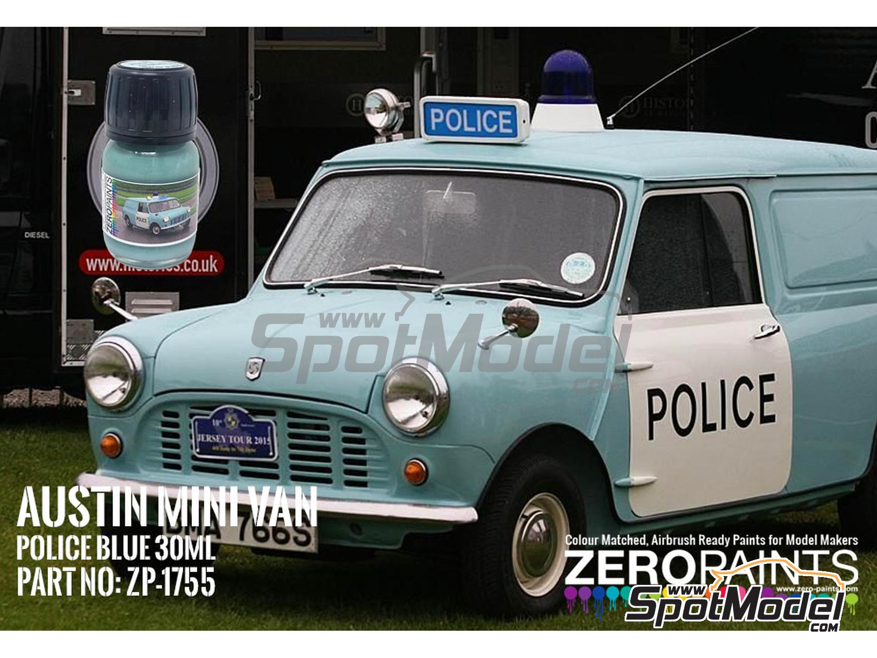 Image 1: Blue Austin Mini Van Police - 1 x 30ml | Paint for airbrush manufactured by Zero Paints (ref.&nbsp;ZP-1755)