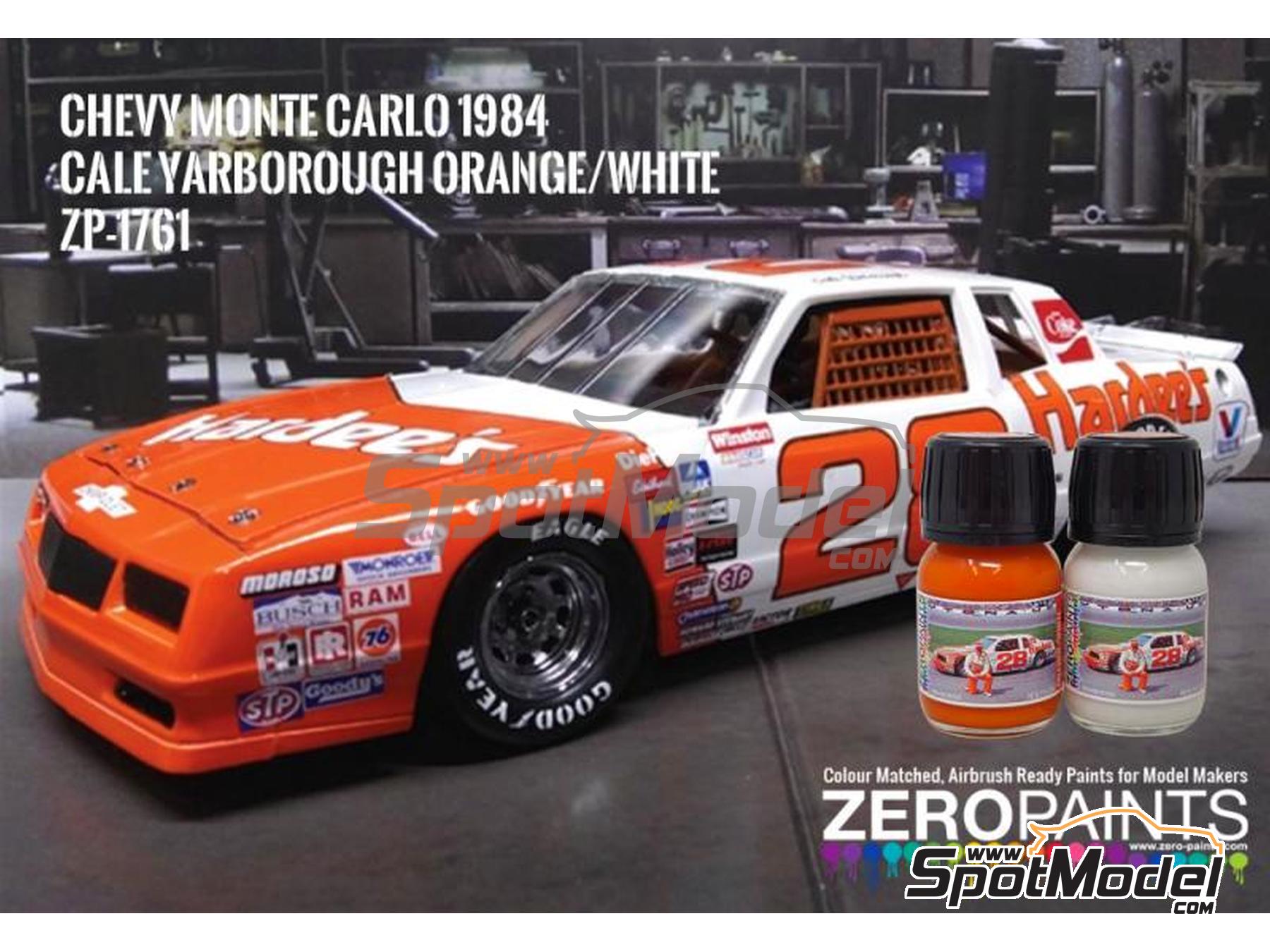 Image 1: Chevy Monte Carlo Hardee's Orange - White -  1984 - 2 x 30ml | Paints set for airbrush manufactured by Zero Paints (ref.&nbsp;ZP-1761)