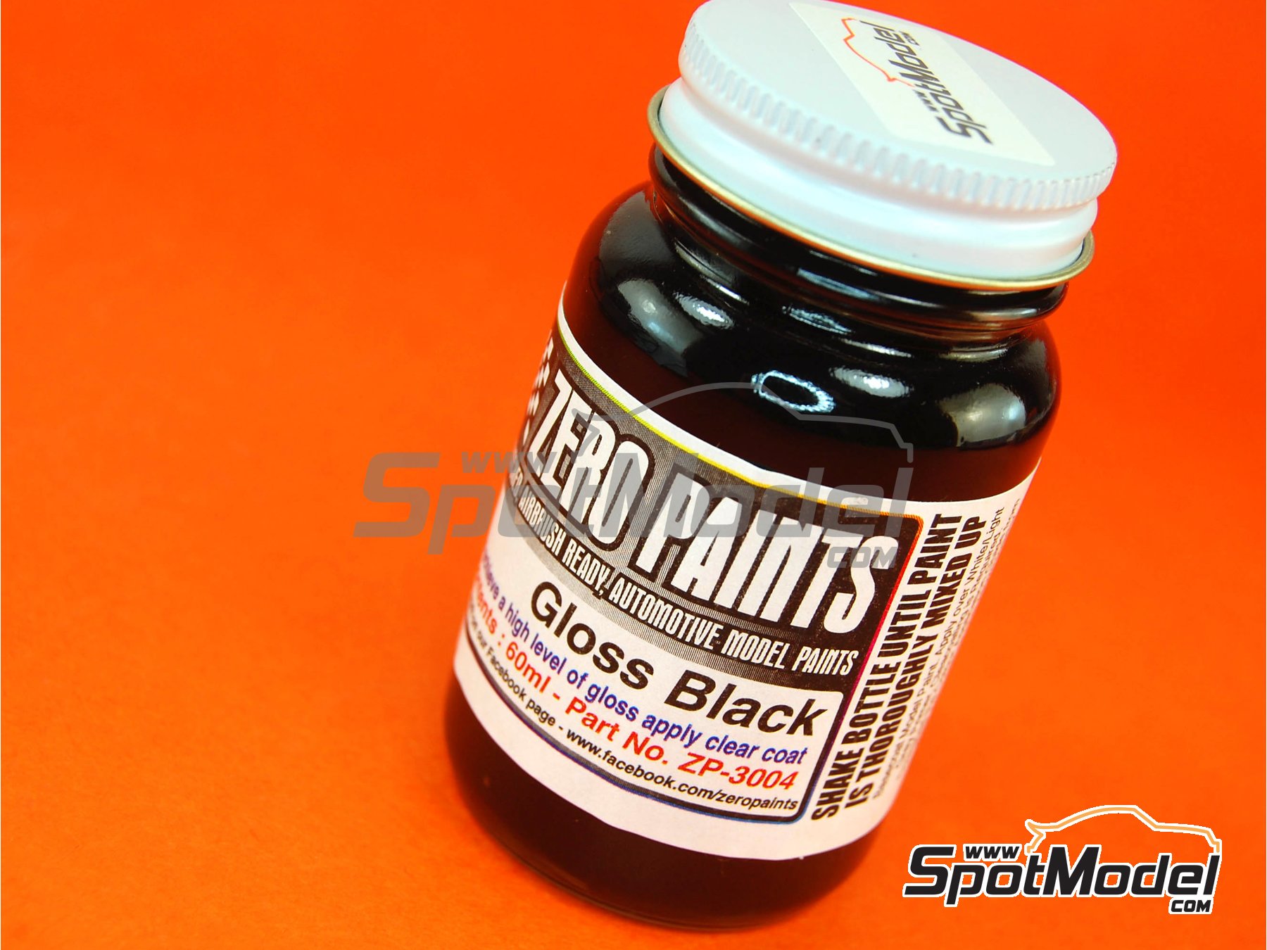 Image 1: Gloss Black - 1 x 60ml | Paint for airbrush manufactured by Zero Paints (ref. ZP-3004)