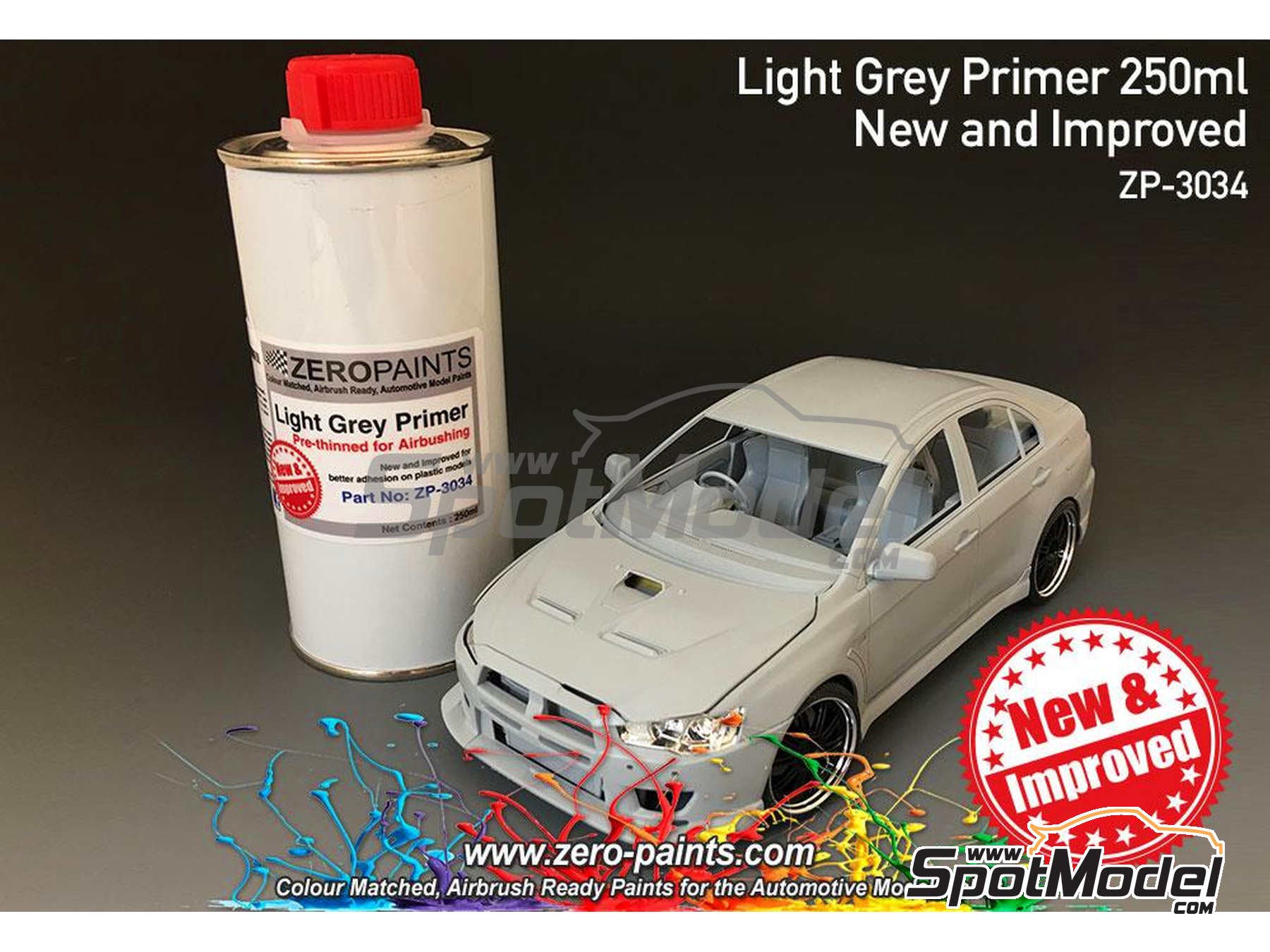Image 1: Imprimaci&oacute;n gris clara - Light Grey Primer - 1 x 250ml | Imprimaci&oacute;n fabricado por Zero Paints (ref.&nbsp;ZP-3034)
