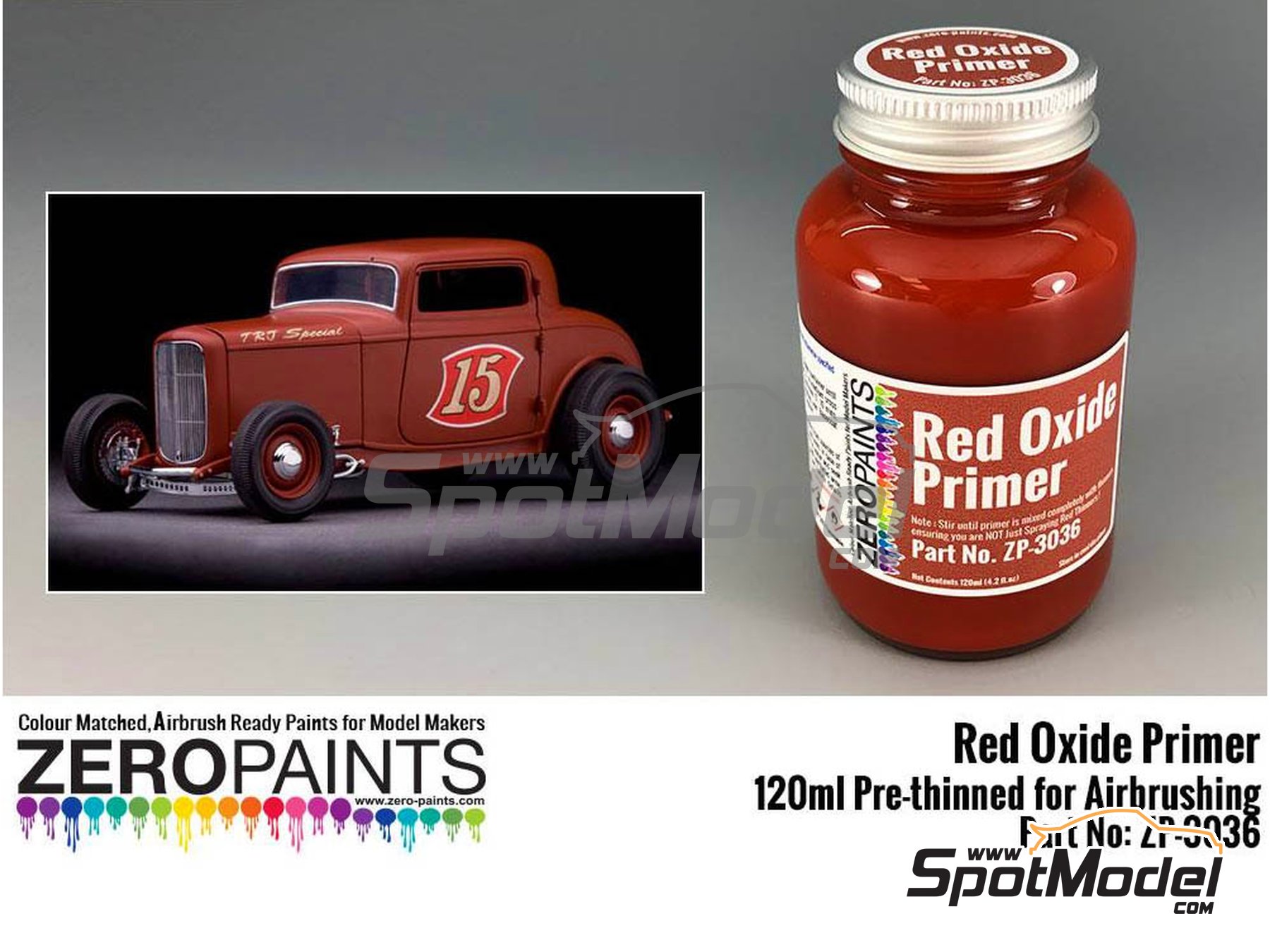 Image 1: Red oxide - 1 x 100ml | Primer manufactured by Zero Paints (ref.&nbsp;ZP-3036)
