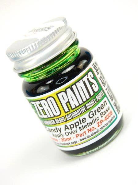 Zero Paints ZP-4009: Paint for airbrush Candy Apple Green Paint 1