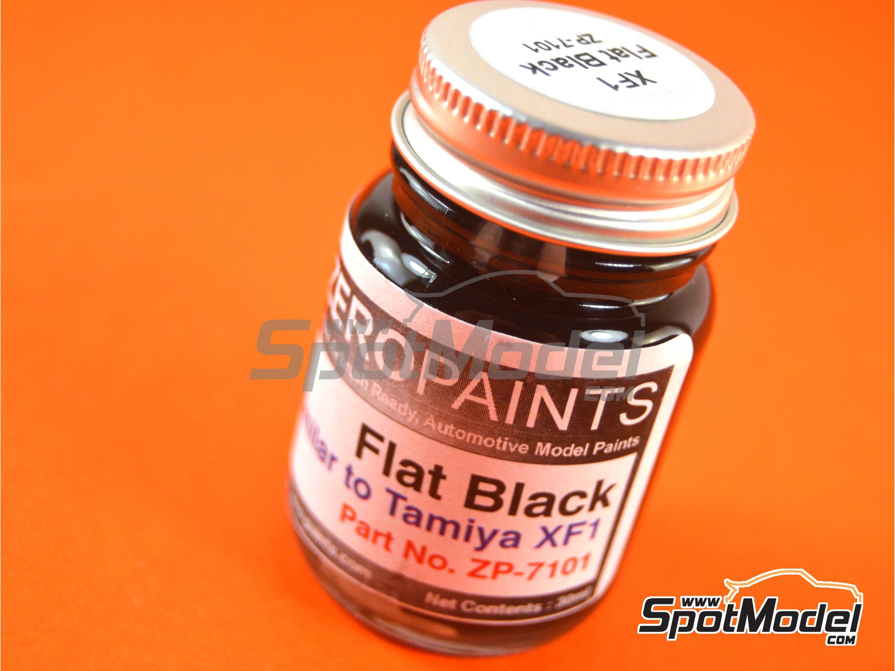 Image 2: Negro mate - Flat black - Similar a Tamiya XF-1 - 1 x 30ml | Pintura para aer&oacute;grafo fabricado por Zero Paints (ref.&nbsp;ZP-7101)