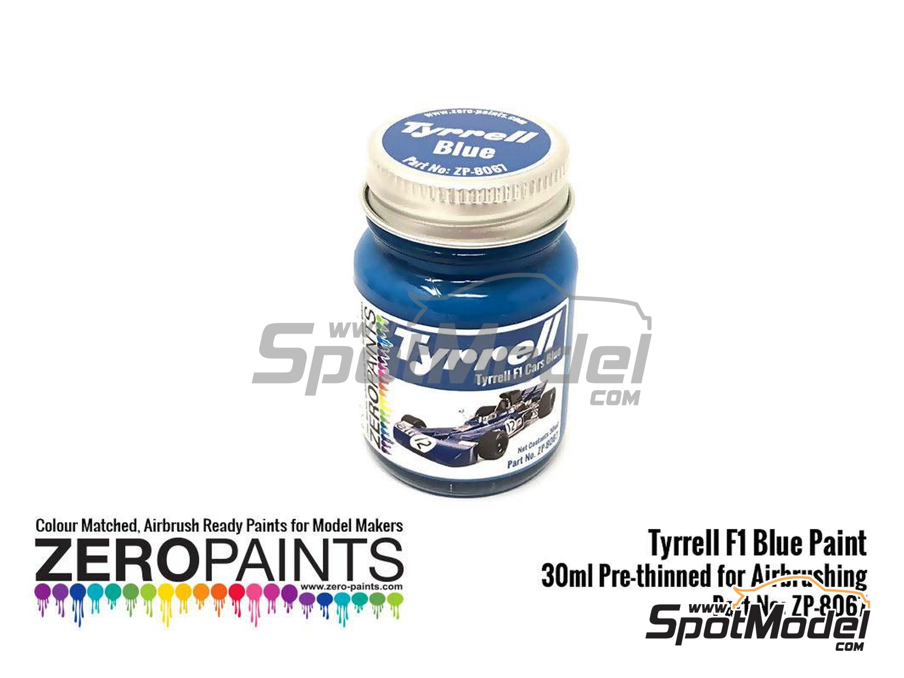 Image 1: Tyrrell F1 Blue - 1 x 30ml | Paint for airbrush manufactured by Zero Paints (ref. ZP-1067-30, also ZP-1067/30)