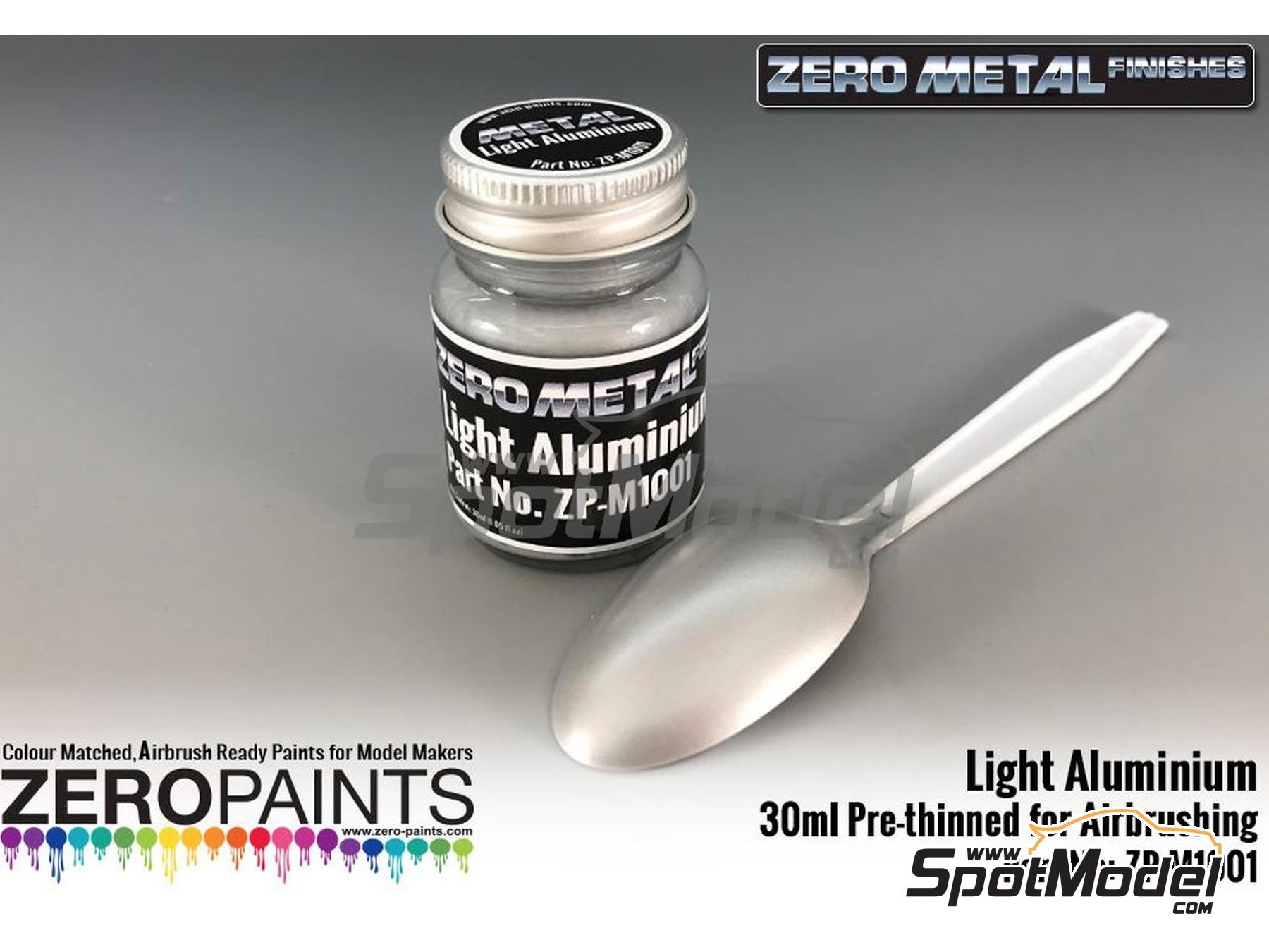 Image 1: Aluminio claro - Light Aluminium - 1 x 30ml | Pintura para aer&oacute;grafo fabricado por Zero Paints (ref.&nbsp;ZP-M1001)