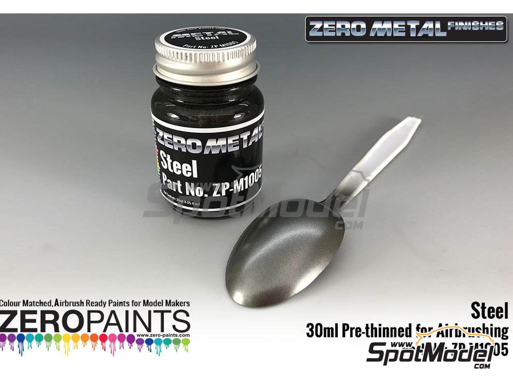 Image 1: Acero - Steel - 1 x 30ml | Pintura para aer&oacute;grafo fabricado por Zero Paints (ref.&nbsp;ZP-M1005)