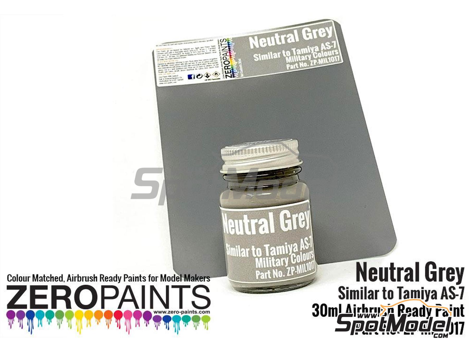 Image 2: Neutral Grey - Similar to Tamiya AS-7 - 1 x 30ml | Paint for airbrush manufactured by Zero Paints (ref.&nbsp;ZP-MIL1017)