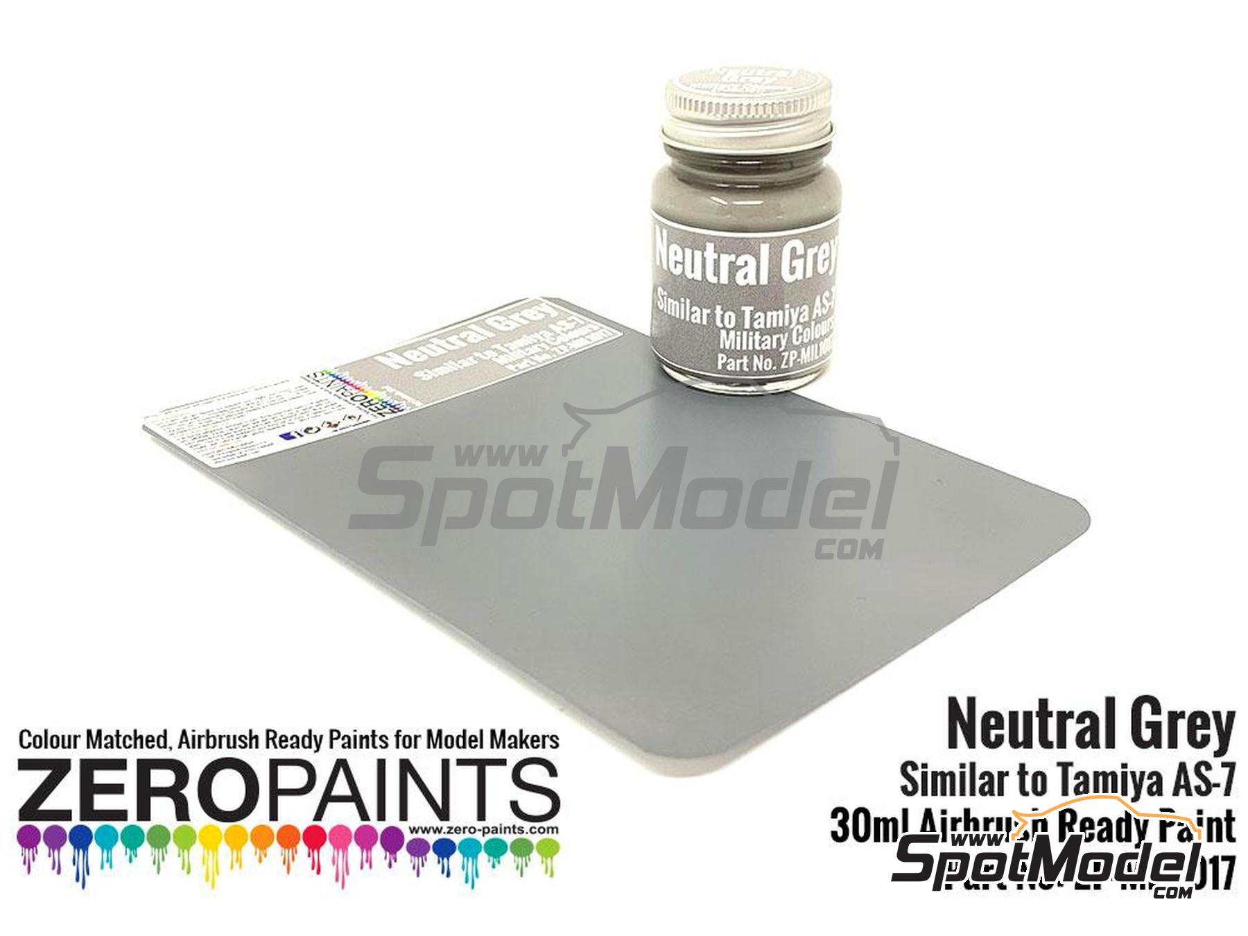 Image 3: Neutral Grey - Similar to Tamiya AS-7 - 1 x 30ml | Paint for airbrush manufactured by Zero Paints (ref.&nbsp;ZP-MIL1017)
