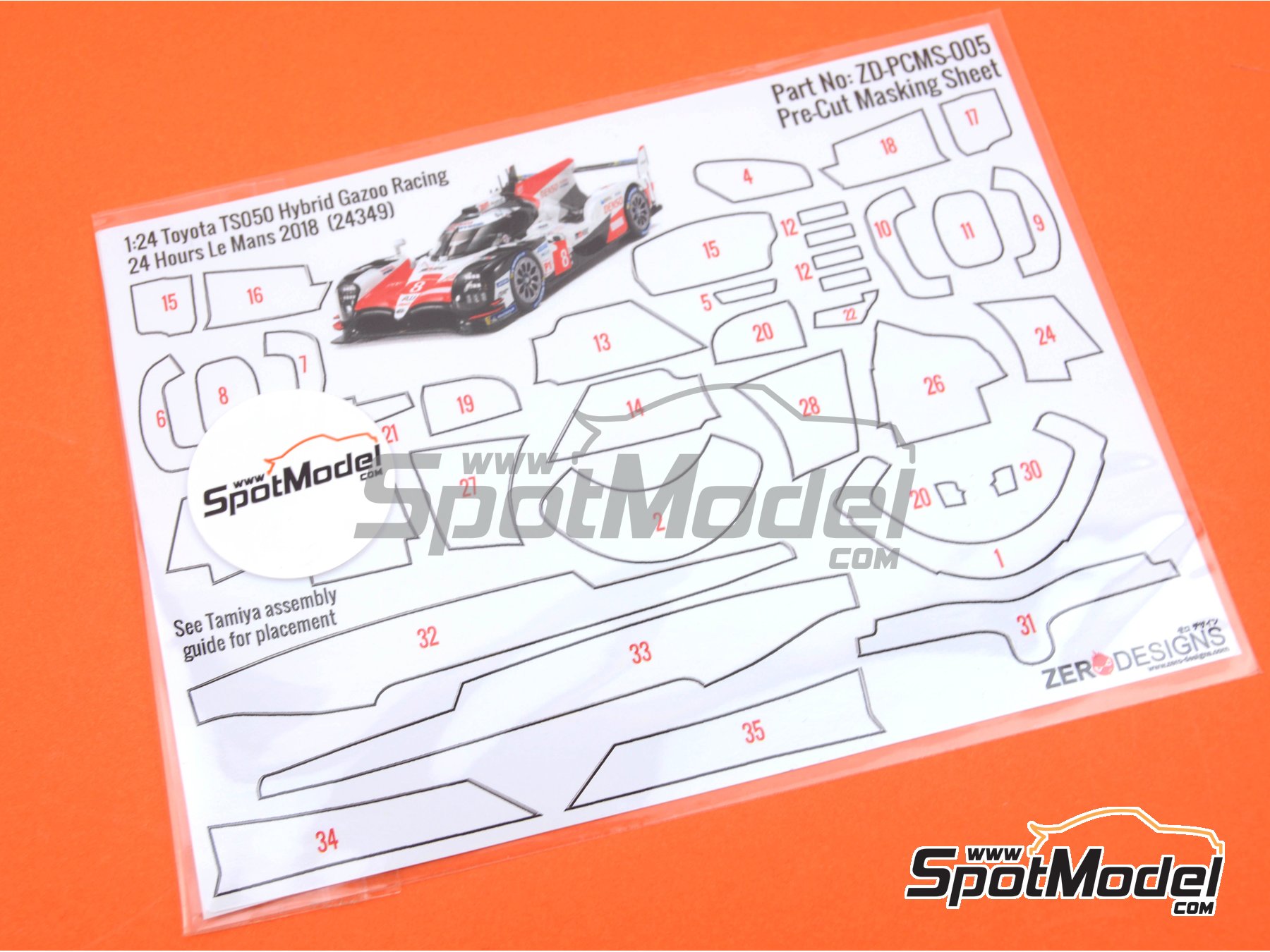 Image 2: Toyota TS050 Hybrid - 24 Hours Le Mans 2018 | Masks in 1/24 scale manufactured by Zero Paints (ref.&nbsp;ZP-PCMS-005)