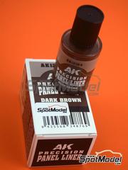 AK Interactive: Paint - Dark Brown Precision Panel Liner - 1 x 30ml