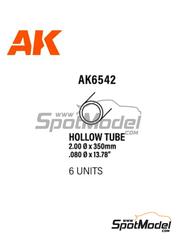 AK Interactive: Plasticard - Hollow tube 2.00 mm  - plastic parts - 6 units