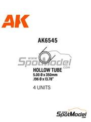 AK Interactive: Plasticard - Hollow tube 5.00 mm  - plastic parts - 4 units