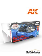 AK Interactive: Paints set - Red and blue interiors - 6 x 17ml