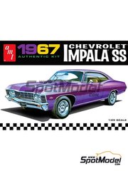 AMT: Car scale model kit 1/25 scale - Chevrolet Impala SS 1967 - plastic parts, water slide decals and assembly instructions