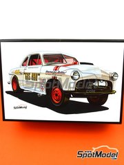 AMT: Car scale model kit 1/25 scale - Ford 1949 Club Coupe sponsored by Gas Man - Ben Schultz (US) - plastic parts, rubber parts, water slide decals, assembly instructions and painting instructions