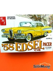 AMT: Car scale model kit 1/25 scale - Edsel Pacer 1958 - rubber parts, water slide decals, assembly instructions and painting instructions image