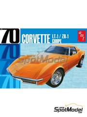 AMT: Car scale model kit 1/25 scale - Chevrolet Chevy Corvette Coupe LT-1 / ZR-1  1970 - plastic parts, rubber parts, water slide decals, assembly instructions and painting instructions
