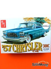 AMT: Car scale model kit 1/25 scale - Chrysler 300C 1957 - plastic parts, rubber parts, water slide decals, assembly instructions and painting instructions