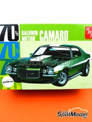 AMT: Car scale model kit 1/25 scale - Chevrolet Camaro Baldwin Motion SS 454 1970 - plastic parts, rubber parts, water slide decals, other materials and assembly instructions