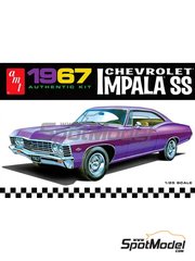 AMT: Car scale model kit 1/25 scale - Chevrolet Impala SS 1967 - plastic parts, rubber parts, water slide decals, assembly instructions and painting instructions