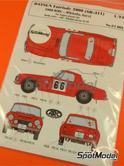 ARC Amazing Racing Cars: Marking / livery 1/24 scale - Datsun Fairlady 2000 SR311 #66 - Hannu Mikkola (FI) + Anssi J�rvi (FI) - Monte Carlo Rally - Rallye Automobile de Monte-Carlo 1968 and 1968 - photo-etched parts, water slide decals and assembly instructions - for Fujimi kit