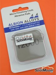 Albion Alloys: Sandpaper - Micro Finishing Cloth Abrasive Pads - 3200, 3600, 4000, 6000, 8000 y 12000 grit - 6 units