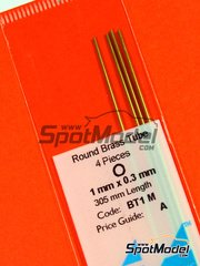 Albion Alloys: Material - Brass tube 1,00 mm x 0,30 mm x 250 mm - 4 units