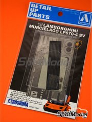 Aoshima: Detail up set 1/24 scale - Lamborghini Murcielago LP670-4 SV SuperVeloce - photo-etched parts, seatbelt fabric and other materials - for Aoshima references 007068, 07068, 007082, AOSH-007082, 00708 and AOSH-059012 image