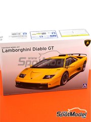 Aoshima: Car scale model kit 1/24 scale - Lamborghini Diablo GT - metal parts, paint masks, plastic parts, rubber parts, water slide decals and assembly instructions image