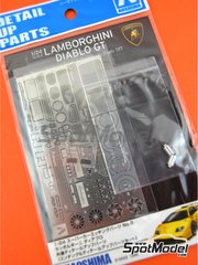Aoshima: Detail up set 1/24 scale - Lamborghini Diablo GT - photo-etched parts, turned metal parts and other materials - for Aoshima references 4905083058992, 010501, AOS01050:10501 and AOS10501