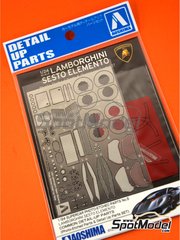 Aoshima: Detail up set 1/24 scale - Lamborghini Sesto Elemento - photo-etched parts, seatbelt fabric and other materials - for Aoshima references 62210, 010730 and 1073 image