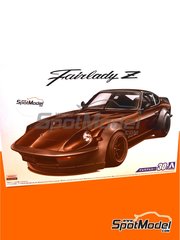 Aoshima: Car scale model kit 1/24 scale - Nissan Fairlady Z S30 Aerocustom - plastic parts, rubber parts, water slide decals and assembly instructions