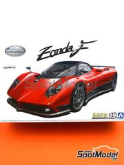 Aoshima: Car scale model kit 1/24 scale - Pagani Zonda F 2005 - metal parts, paint masks, plastic parts, rubber parts, water slide decals, assembly instructions and painting instructions image
