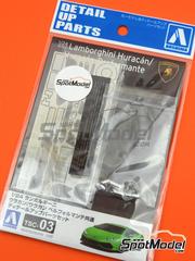 Aoshima: Detail up set 1/24 scale - Lamborghini Huracan LP610-4 - Lamborghini Huracan Performante - photo-etched parts, seatbelt fabric and turned metal parts - for Aoshima references 58466, 62043, AOS05600 and 56004