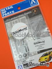 Aoshima: Detail up set 1/24 scale - Lamborghini Diablo GT - photo-etched parts, turned metal parts and other materials - for Aoshima references 4905083058992, 010501, AOS01050:10501, AOS10501 and 4905083058992.OUTLET image