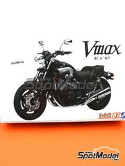 Aoshima: Motorbike scale model kit 1/12 scale - Yamaha Vmax 4C4 2007 - metal parts, plastic parts, rubber parts, water slide decals, other materials, assembly instructions and painting instructions
