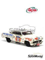 Arena Modelli: Car scale model kit 1/43 scale - Lincoln Capri sponsored by Hot Rod Shop #99 - Duane Carter (US) + William Toia (US) - Carrera Panamericana 1953 - photo-etched parts, resin parts, rubber parts, water slide decals, white metal parts, other materials, assembly instructions and painting instructions
