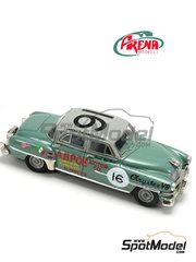 Arena Modelli: Car scale model kit 1/43 scale - Chrysler Saratoga sponsored by A.B.Poe Motor Co. #16 - Bill Sterling (US) + Robert Sandidge (US) - Carrera Panamericana 1951 - photo-etched parts, resin parts, rubber parts, water slide decals, white metal parts, other materials, assembly instructions and painting instructions