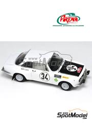 Arena Modelli: Car scale model kit 1/43 scale - Alfa Romeo Giulia Sprint GTA 1600 #34 - Giorgio Pianta (IT) + Fabio Miracolo (IT) - Monte Carlo Rally - Rallye Automobile de Monte-Carlo 1971 - photo-etched parts, resin parts, rubber parts, turned metal parts, water slide decals, white metal parts and assembly instructions