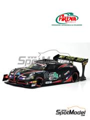 Arena Modelli: Car scale model kit 1/43 scale - Alfa Romeo 4C Picchio sponsored by Sameco SRL #106 - Alessandro Gabrielli (IT) - Subida Coppa Paolino Teodori Ascoli 2018 - photo-etched parts, resin parts, rubber parts, turned metal parts, water slide decals, white metal parts and assembly instructions