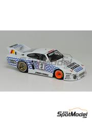 Arena Modelli: Car scale model kit 1/43 scale - Porsche 935J sponsored by Kreepy Krauly #3 - Derek Bell (GB) + Mauricio de Narv&aacute;ez (CO) + Gianpiero Moretti (IT) - 9 Hours Kyalami 1981 - photo-etched parts, resin parts, rubber parts, turned metal parts, water slide decals, white metal parts, other materials and assembly instructions image